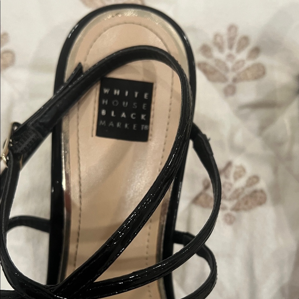 White House Black Market Elegant Black Strappy Women's Sandals - Picture 2 of 8
